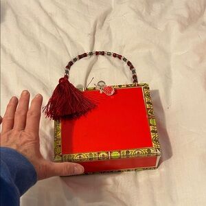 Cigar box purse with Tassel Accent
